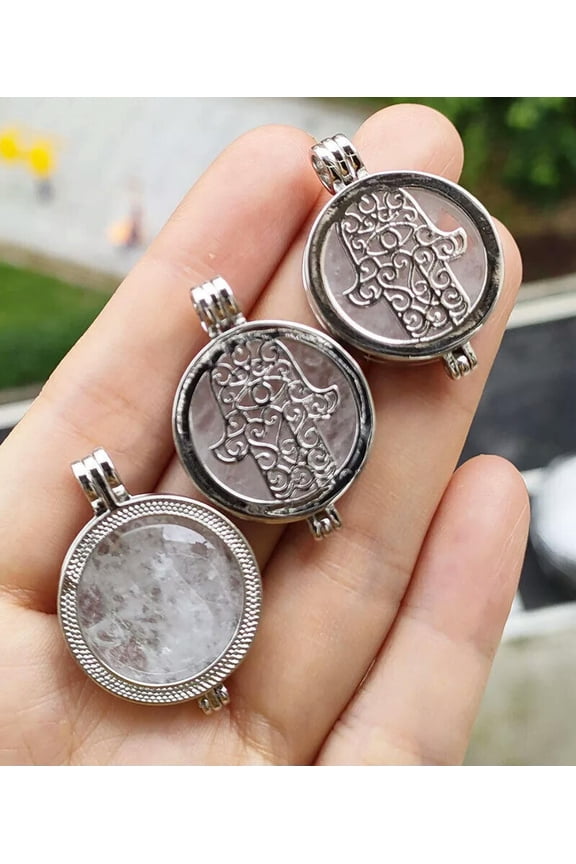 10pcs Rock Quartz Gems Hand Of God Pendants Box Chakra Reiki Healing Amulet