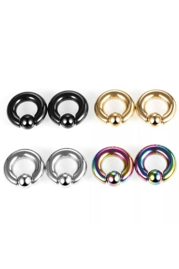 10pcs10x16x12mm Mix color Steel Ear Piercing Weights Stretcher Expander Ear Ring