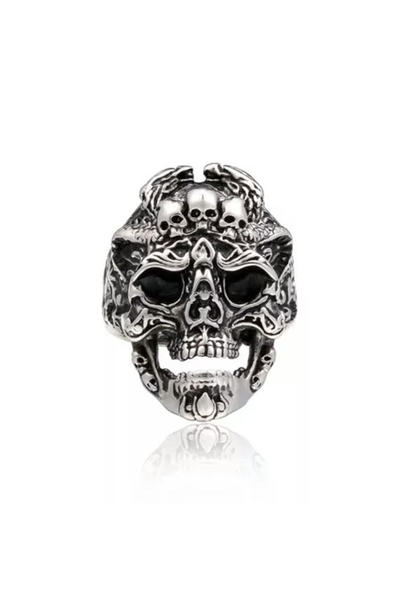 20pcs Alloy Skull Ring for Men Silver Punk Biker Motorcycle Band Realistic
