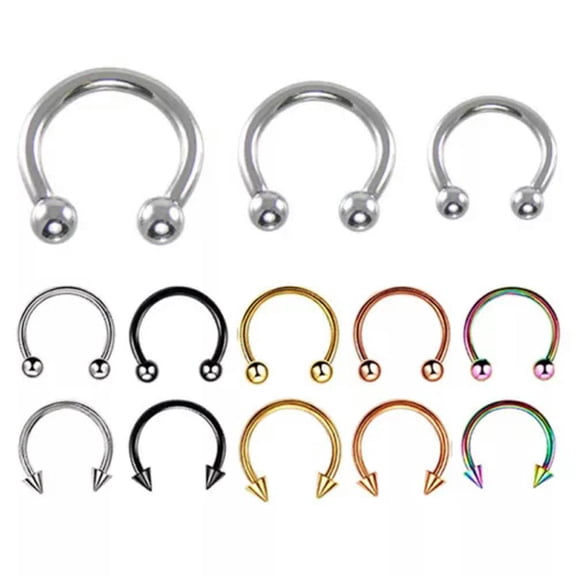 GRACEARA 20pcs Bulk Lots Body Piercing CBR Circular Barbell Nose Septum Ring 5 Color