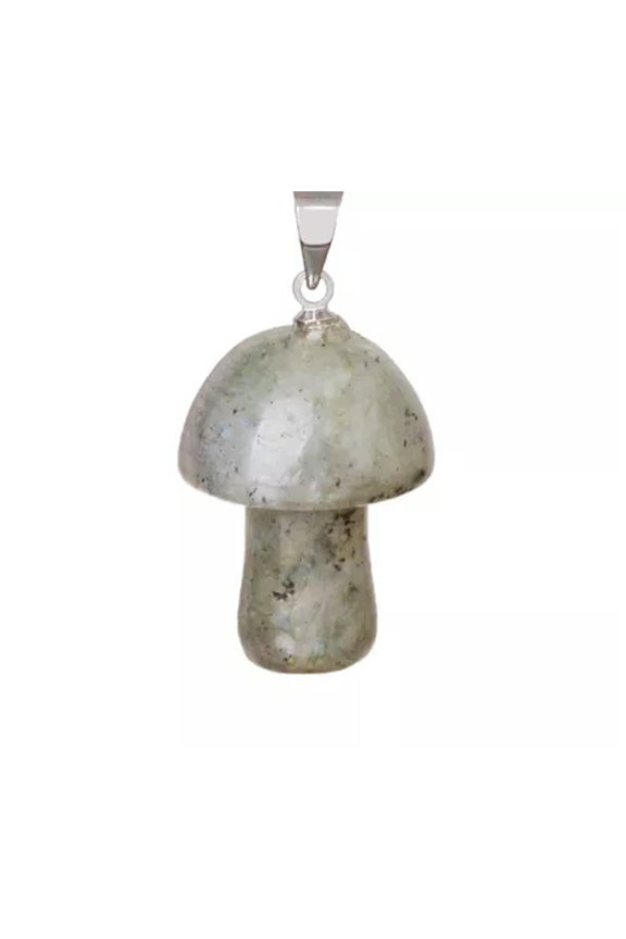 20pcs Natural Amethyst Stone Mushroom Chain Pendants Prism Magic Energy Amulet-Labradorite