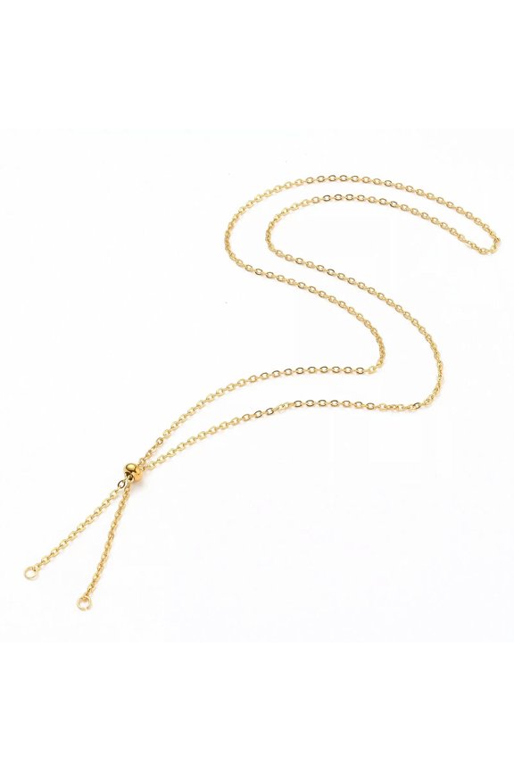 20x Golden Stainless Steel Slider Cable Chains Bolo Necklace Making 23-5/8 inch