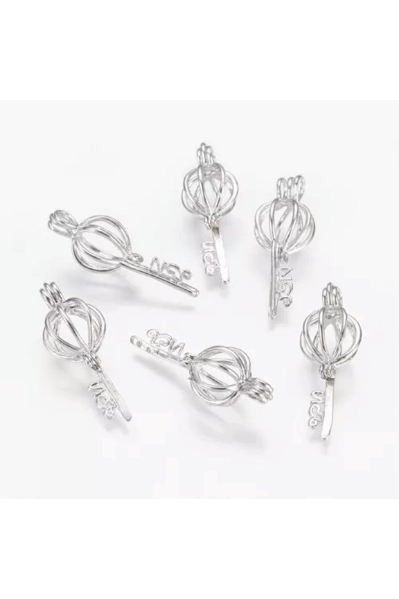 2Pcs Brass Diffuser Locket Cage Pendants Charms For DIY Craftds Jewelry Making