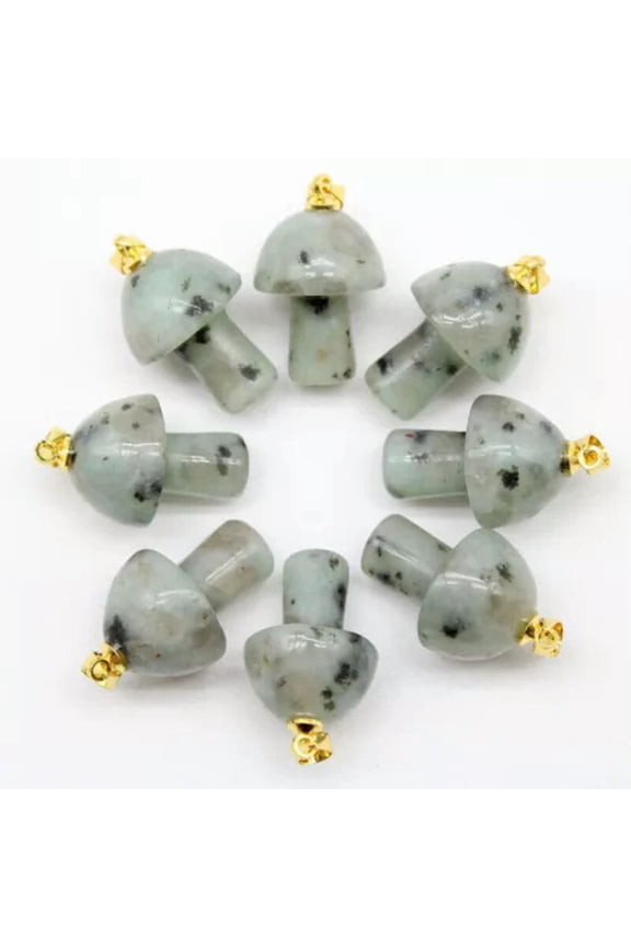 50pcs Natural Stone Quartz Crystal Mushroom Pendant for Necklace Accessories-Tianlan mountain stone