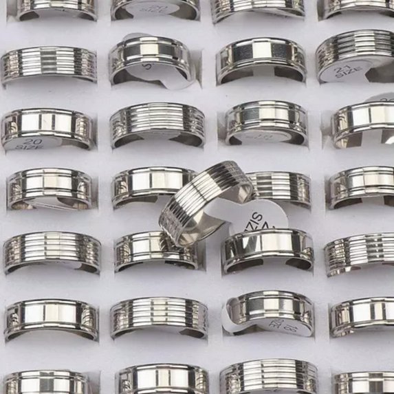 GRACEARA 50pcs/lot Fashion Stainless Steel Rings Jewelry Mix Style Wholesale Bulk Lots-China-Style four