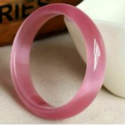 GRACEARA 58-62mm Chinese Natural pink Nephrite Jade/ Gems Bracelet Bangle AAA-59-60mm