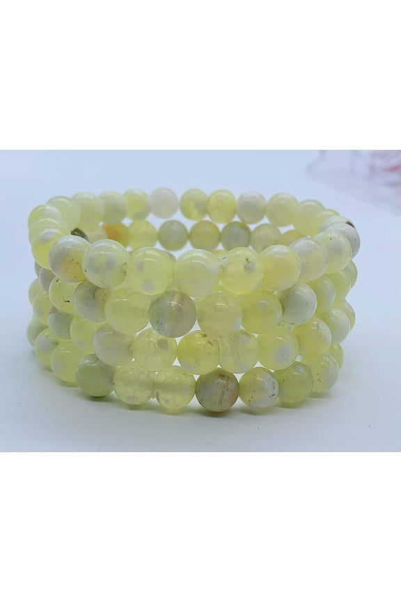 5pcs 8mm Chakra Yellow Dragon Agate Lucky Bless Beads Stone Bracelets Healing