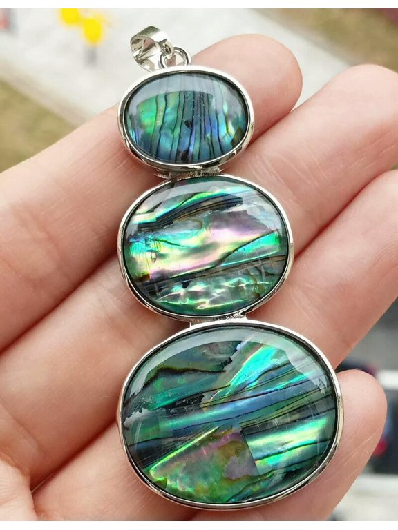 5pcs Natural Abalone shell Pendant Energy Reiki Healing Amulet