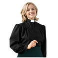 thumbnail image 1 of GRACEART Clergy Dress Shirt for Women Priest Shirts Long Sleeve Ministers Blouse With Flutter Sleeve, 1 of 8
