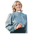 thumbnail image 1 of GRACEART Clergy Dress Shirt for Women Priest Shirts Long Sleeve Ministers Blouse With Flutter Sleeve, 1 of 8