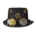 thumbnail image 1 of GRACEART Steampunk Goggles & Adult Top Hat Black Gold two Size Novelty Item, 1 of 5