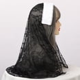 thumbnail image 1 of GRACEART Women Black Lace Veils Nun Style Head Covering Mantilla Church Hallowen Wimple, 1 of 9