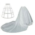 thumbnail image 1 of GRACEART Women Bridal Long Maxi Tulle Skirt Floor Length Long Train Overskirt for Wedding, 1 of 4