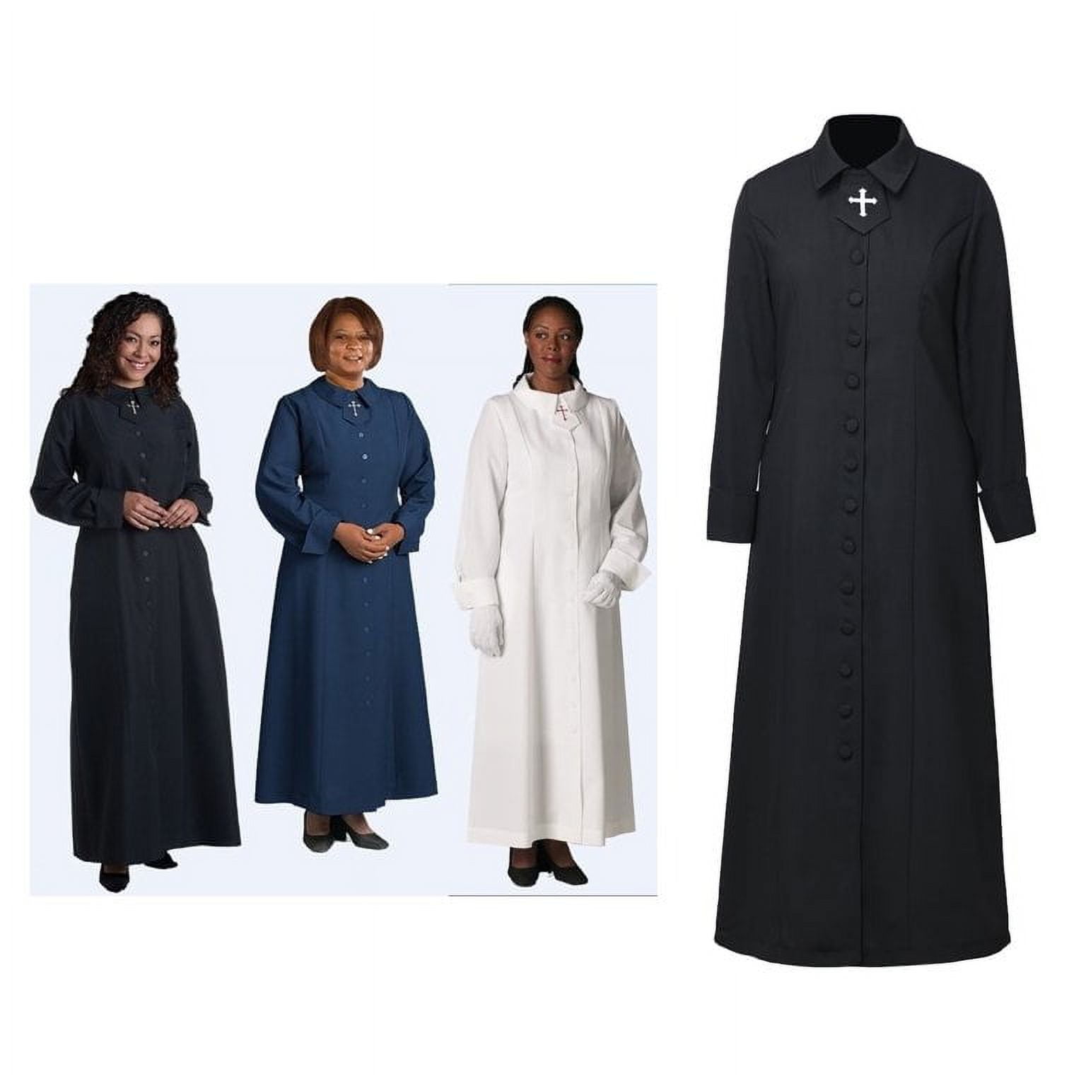 GRACEART Women Clergy Cassock Robe for Church Cross Pastor Robes Priest