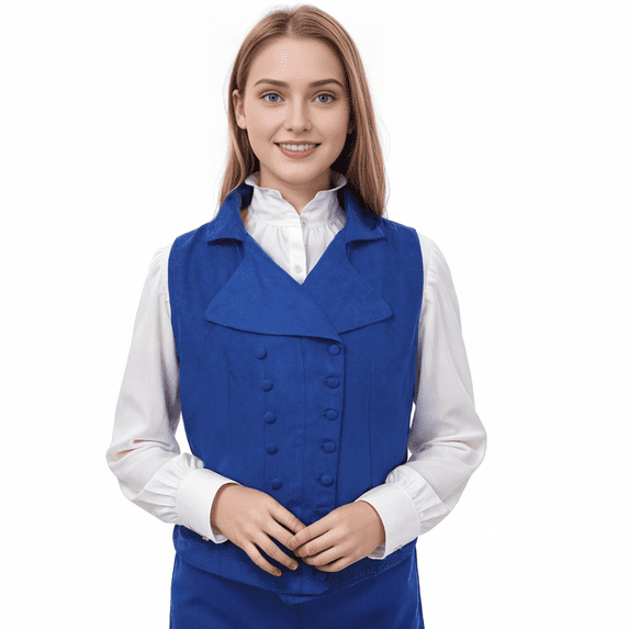 GRACEART Women Victorian Edwardian Double Breasted Vest Waistcoat Vintage Steampunk Lapel Collar Fit Sleeveless Vest Jacket