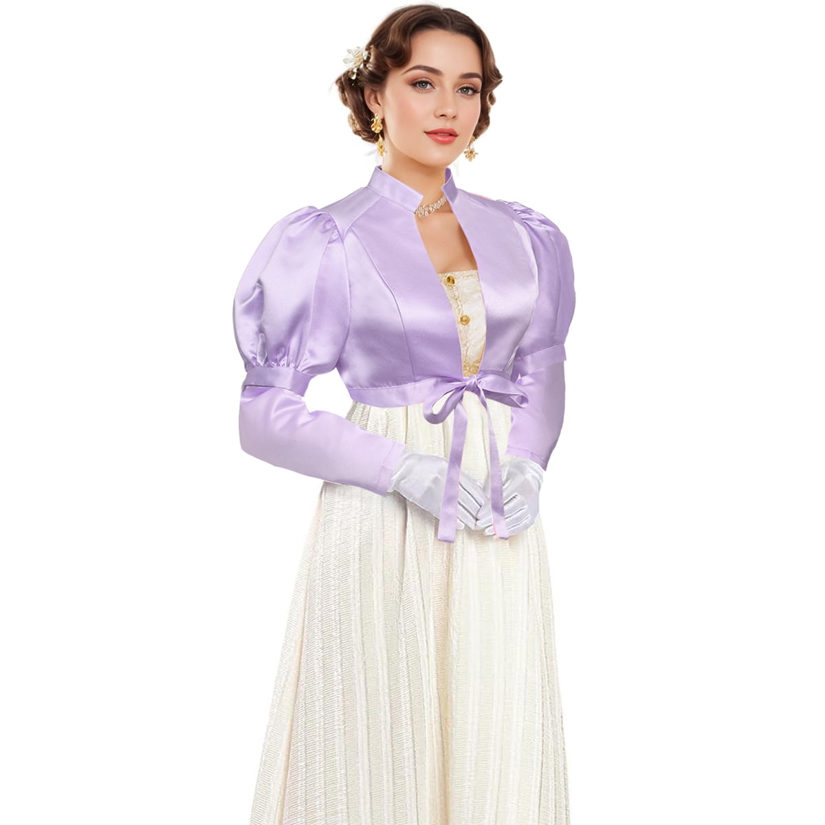 Regency Tops GRACEART Women's Regency Spencer Jacket,High Waist Short Blouse Tops ...