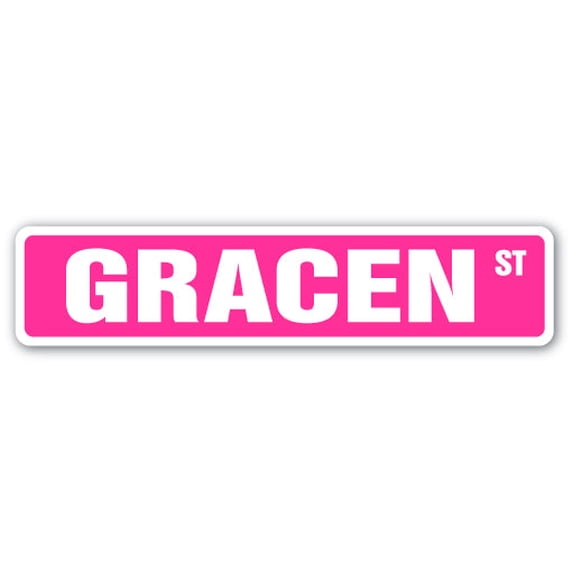 GRACEN Street Sign Childrens Name Room Sign | Indoor/Outdoor | 24" Wide