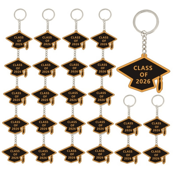 GRACETOP Class of 2026 Graduation Keychains, Cap Keyring Set for Grad Party Favors, Graduation Gifts and Ceremony Keepsakes