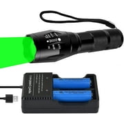 GRACETOP Greenlight Water Resistant LED Flashlight, 2 Pack