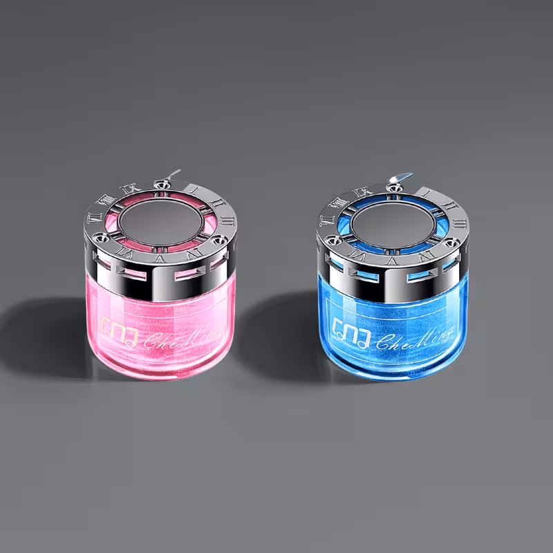 GRACETOP Premium Metal Car Vent Air Freshener, Crystal Solid Perfume Diffuser with Long Lasting Scent, Pink Rose & Blue Sand Fragrance, Modern Car Interior Decor