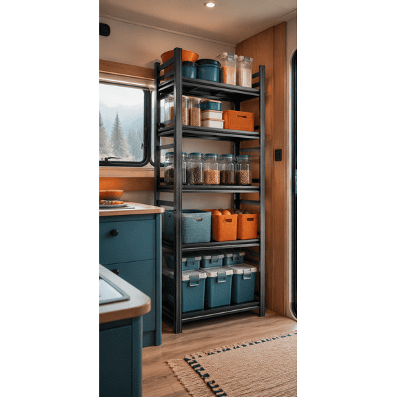 GRACIFORVEX 5 Tier Slim Steel Shelving 39"W x 14"D x 63"H, 2000 LBS Rated, Powder-Coated Rust Resistant, Adjustable Layout, Space-Saving for RV Garage Home Warehouse Office