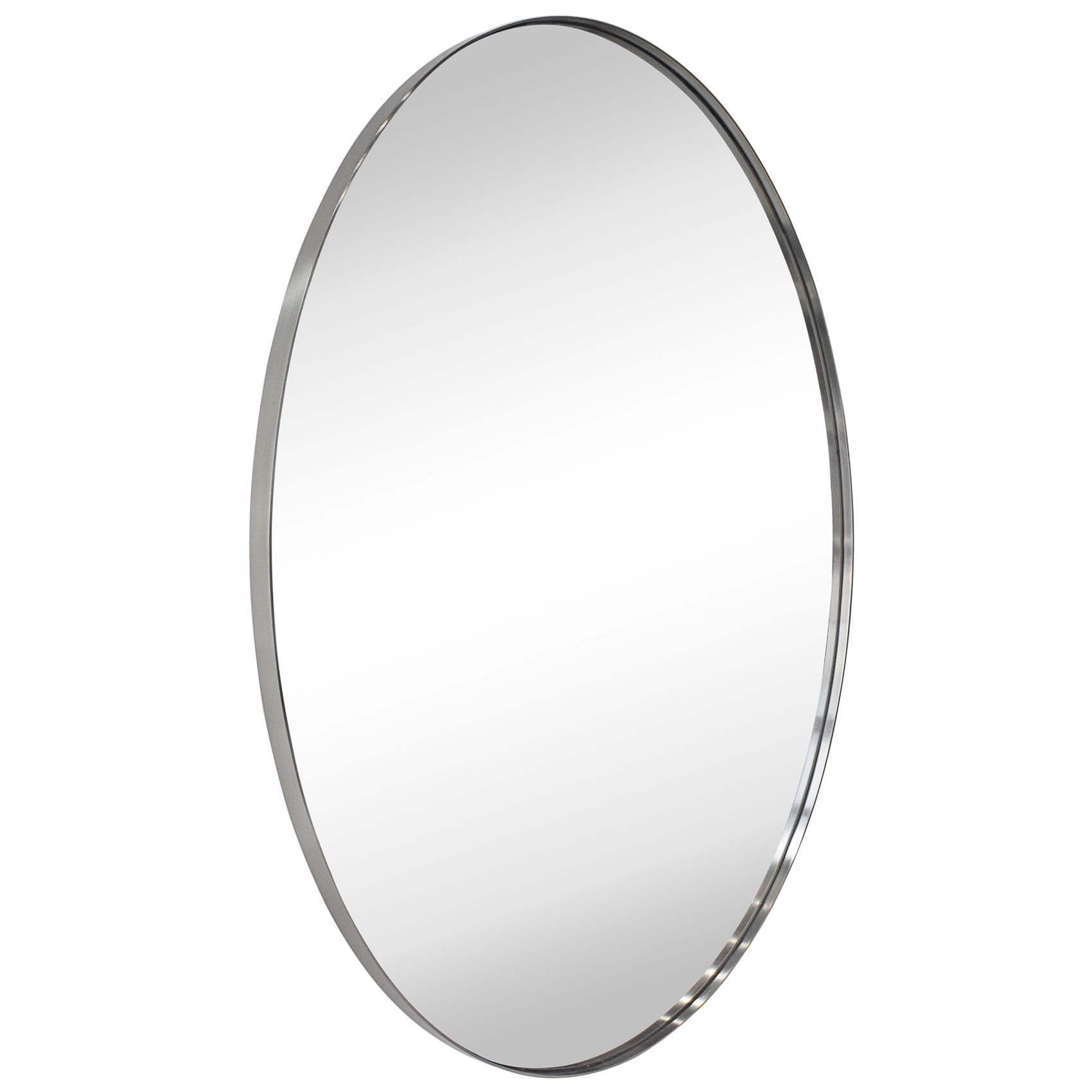 GRACTO Oval Brushed Nickel Bathroom Mirror 20" x 30" Metal Framed