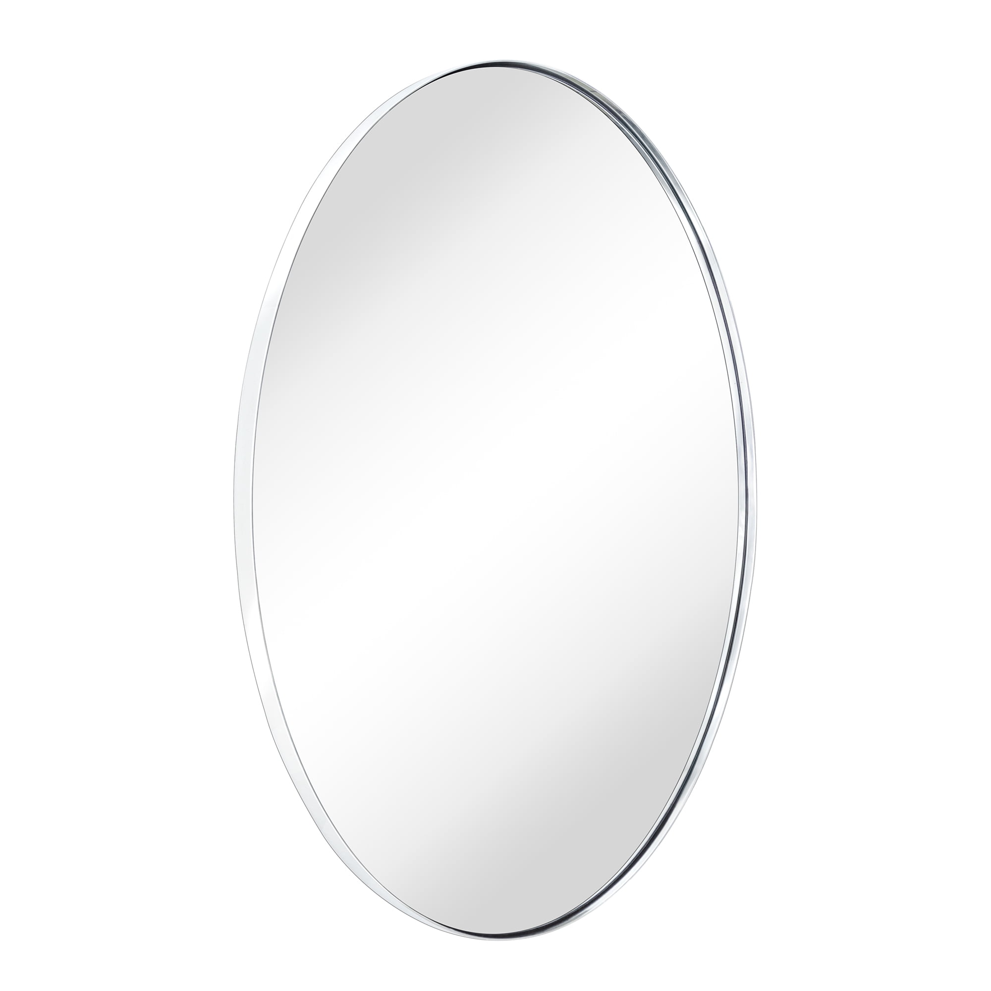 GRACTO Oval Chrome Bathroom Mirror 24" x 36" Metal Framed Vanity Mirror ...