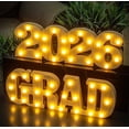 thumbnail image 1 of GRAD 2026 LED Long Marquee Light Up Letters Sign, Graduation Decorations for Class of 2026 Party, Table Centerpieces for Kindergarten High School College Graduation Decor, 1 of 8