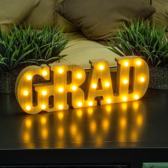 GRAD 2026 LED Long Marquee Light Up Letters Sign, Graduation Decorations for Class of 2026 Party, Table Centerpieces for Kindergarten High School College Graduation Decor