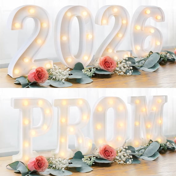 GRAD 2026 LED Marquee Light Up Letters Sign, Graduation Decorations for Class of 2026 Party, Table or Wall Centerpieces for Preschool High School College Graduation Decor