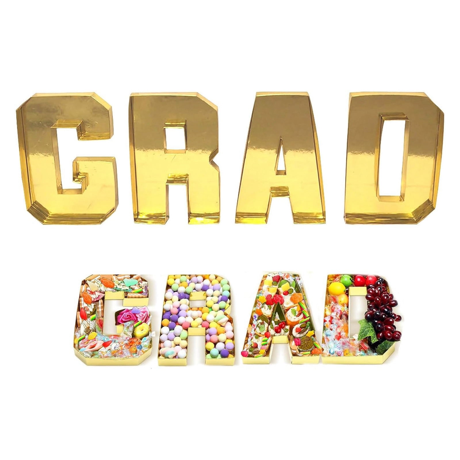 GRAD Fillable Graduation Cardboard Number For Charcuterie Glass Food