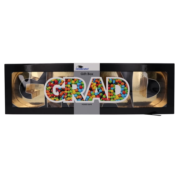 Grad Gift Box, Black and Gold, 22.5", Graduation by Way To Celebrate