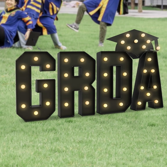 GRAD Light Up Letters, Graduation Decoration LED Letter Lights, LED Letter Lightfor birthday parties, weddings, holiday celebrations, and other celebratory events