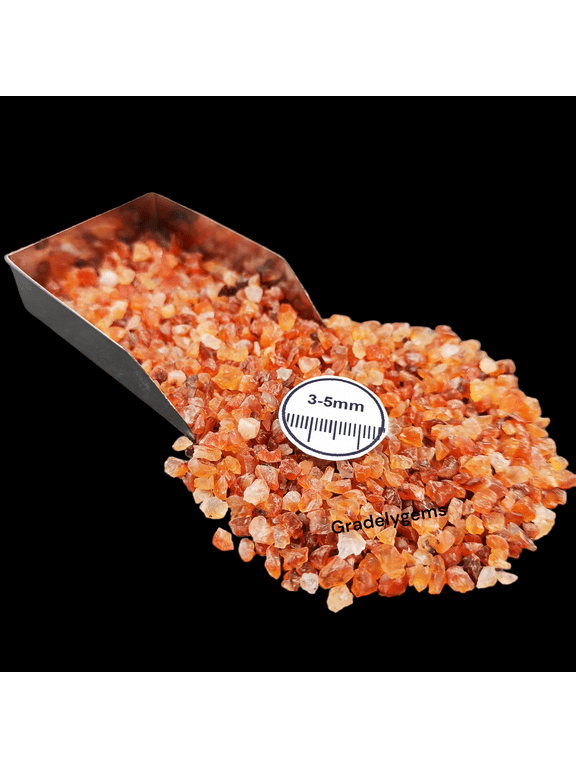Carnelian Coarse Gemstone Chips 3-5mm 20g (0.7 oz) for Wood Inlay & Crystal Decor