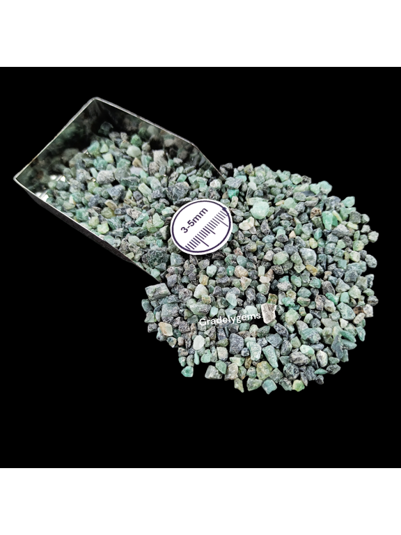Emerald Coarse Gemstone Chips 3-5mm 50g (1.76 oz) for Wood Inlay & Crystal Decor