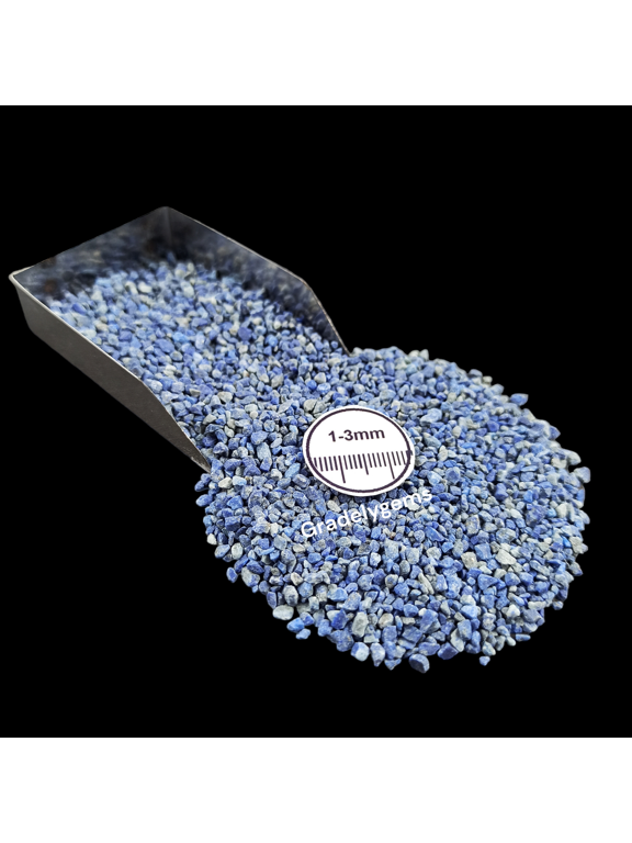Lapis 1-3mm Gemstone Chips 50g (1.76 oz), Natural Crushed Stone for Resin & Decor
