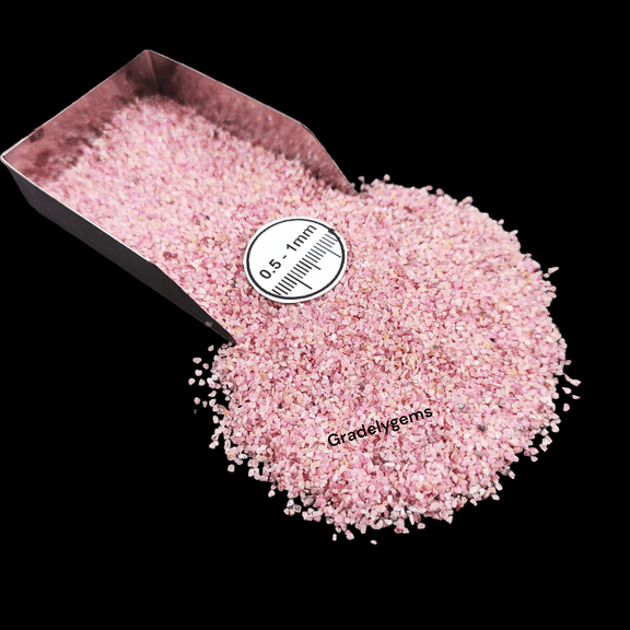 GRADELYGEMS Ruby 0.5-1 mm Chips, 20g (0.70 oz), Natural Gemstone Chips for Decor Fillings, Nail Art & Mixed Media