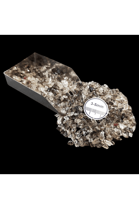 Smoky Quartz Coarse Gemstone Chips 3-5mm 50g (1.76 oz) for Wood Inlay & Crystal Decor