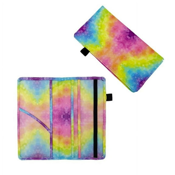 Women's Tie-Dye Print Car Registration and Insurance Holder, Faux Leather Document Organizer, Auto Compartment Accessories for Essential Information, Driver's License Cards