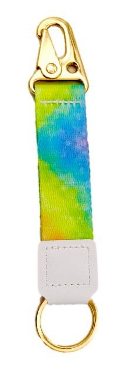 K&M AUTO ACCESSORIES Women's Tie-Dye Print Fabric Keychain with Univeral Key Fob Keychain Holder