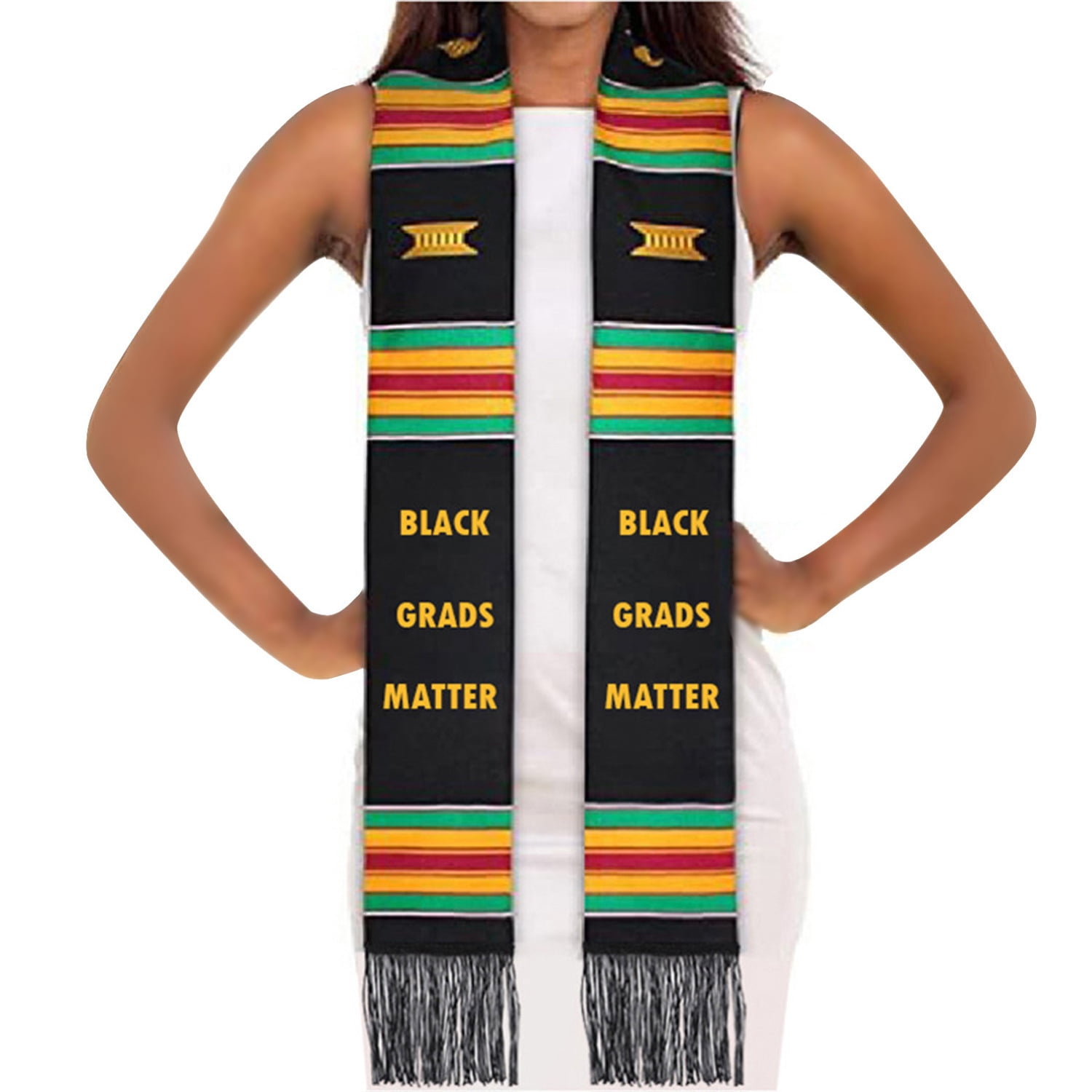 GRADUATE Kente Cloth Graduation Stole Sash Class of 2026 African ...