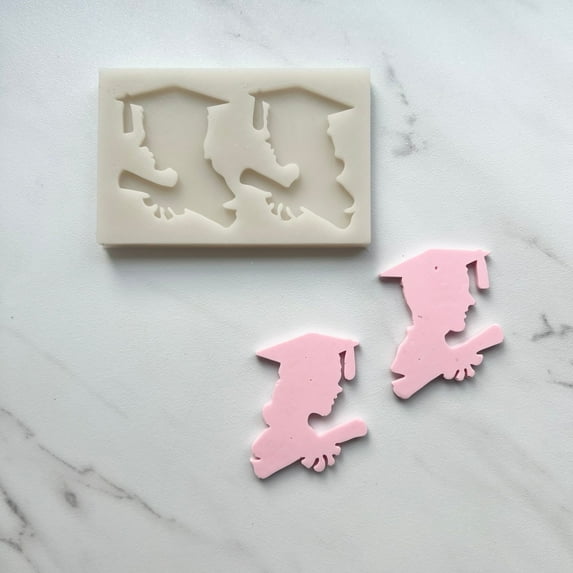 GRADUATES SILHOUETTE BAKING MOLD FOR CUPCAKES, CAKEPOPS, CHOCOLATE STRAWBERRIES, PRETZELS & RICE KRISPIES