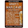 thumbnail image 1 of GRADY'S Man Cave Rules Rusty Gift Sign Garage Decor 16 x 24 Matte Finish Metal 116240051169, 1 of 1