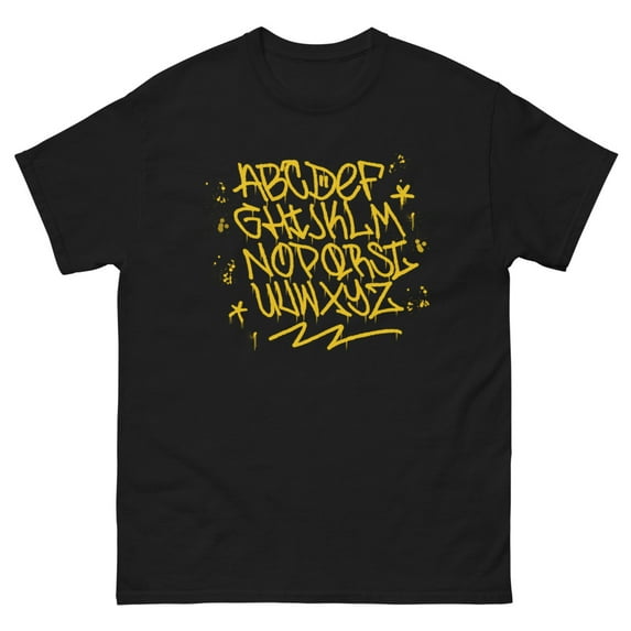 GRAFFITI ALPHABET SHIRT VINTAGE GRAFFITI 90s Men's heavyweight tee (3XL)