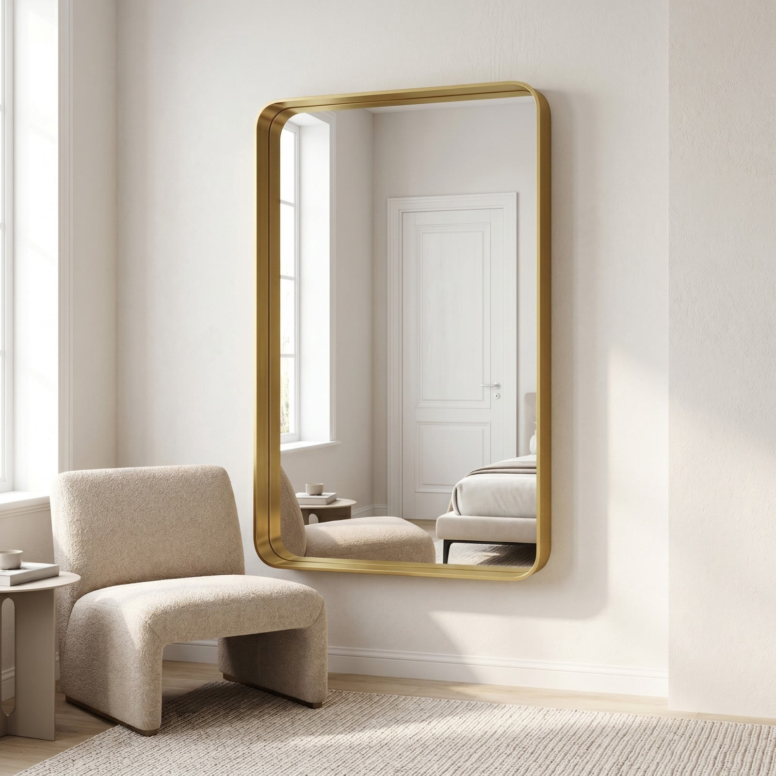 GRAHMCY 20"x30" Bathroom Mirror Wall Mounted Rectangular Vanity Mirror with Deep Frame, Gold