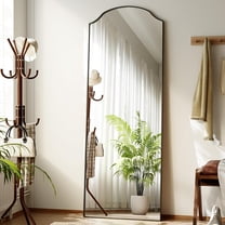 GRAHMCY 24"x65" Full Length Floor Mirror Arched Wall-Mounted Mirror, Black
