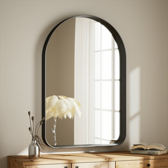 GRAHMCY 30"x20" Bathroom Vanity Rectangle Mirror With Deep Frame, Black
