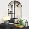 thumbnail image 1 of GRAHMCY 36" x 24" Arched Windowpane Mirror Decorative Wall Mirror Bathroom Mirror, Black, 1 of 7