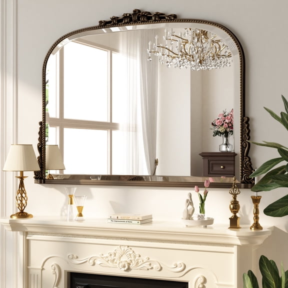 GRAHMCY 44"x 32" Bathroom Mirror Arched Vanity Mirror Decor Wall Mirror Vintage Mirror, Antique Bronze