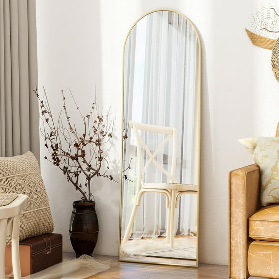 GRAHMCY 59"x 16" Arched Full Length Mirror Full Body Floor Mirrors, Gold